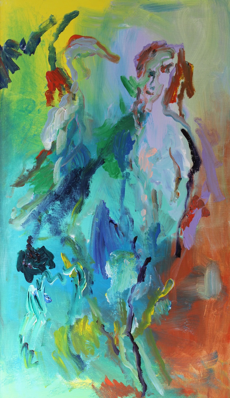 "Donna con cigno" dipinto su tela cm. 70x120  2001