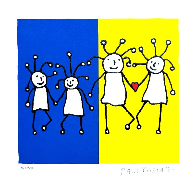 "Sprkl Family" serigrafia polimaterica cm. 30x30